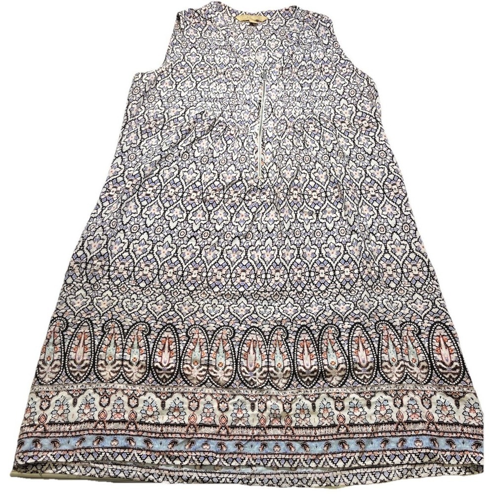 Hope & Harlow Women Size 10 Bohemian Geometric Print Sleeveless Dress - Size 10